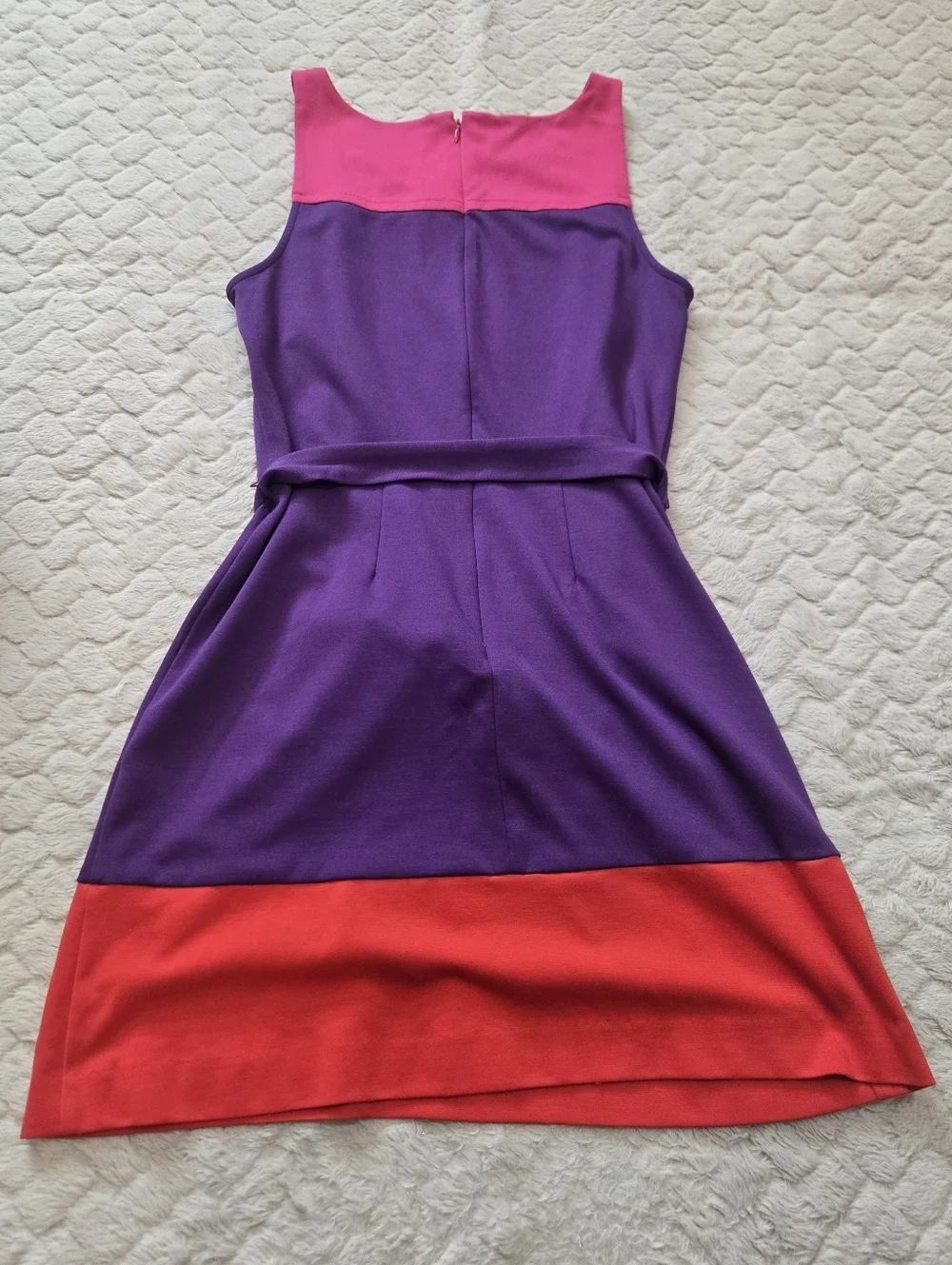 Elle Colorblock Sheath Sleeveless Belted Mini-Dress, Size 10